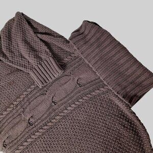 Express Womens Knit Cowl Neck Sweater Size Large Solid Purple Winter Pullover